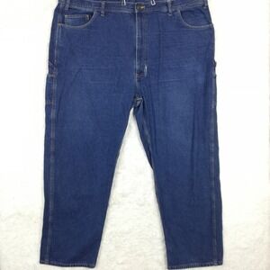 Berne Mens Jeans Carpenter Classic Denim Workwear Blue Medium Wash 50x32